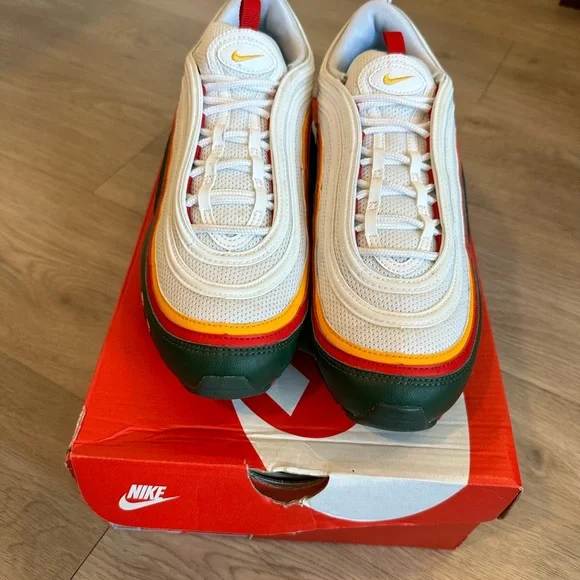 Nike Air Max 97 SE - Seattle Sonics White Yellow Evergreen 2019 - Mens Size 10 - Picture 5 of 6